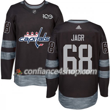 Adidas Maillot de Hockey Washington Capitals Jaromir Jagr 68 1917-2017 100th Anniversary Noir Authentic - Homme